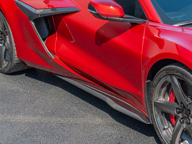 2020-UP CHEVROLET CORVETTE C8 Z06 |CARBON FIBER SIDE SKIRTS ROCKER PANELS GROUND EFFECTS