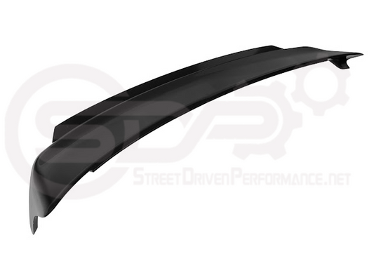 Dodge Charger SRT Hellcat Redeye style rear trunk wing spoiler in matte black, featuring wickerbill design for enhanced aerodynamics.