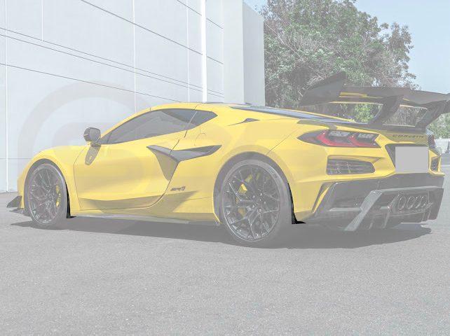 2023-UP CORVETTE C8 E-RAY, Z06, & ZR1 | FACTORY EXTENDED XL VERSION 2 FRONT & REAR MUD FLAPS SPLASH GUARD PAIR