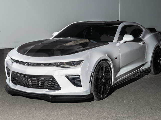 2016-2024 Camaro SS & 2019-2024 Chevrolet Camaro LT / LS / RS Models | SDP T6 Style GLOSSY BLACK Front Lip Splitter Side End Cap & Side Skirts Aero Kit