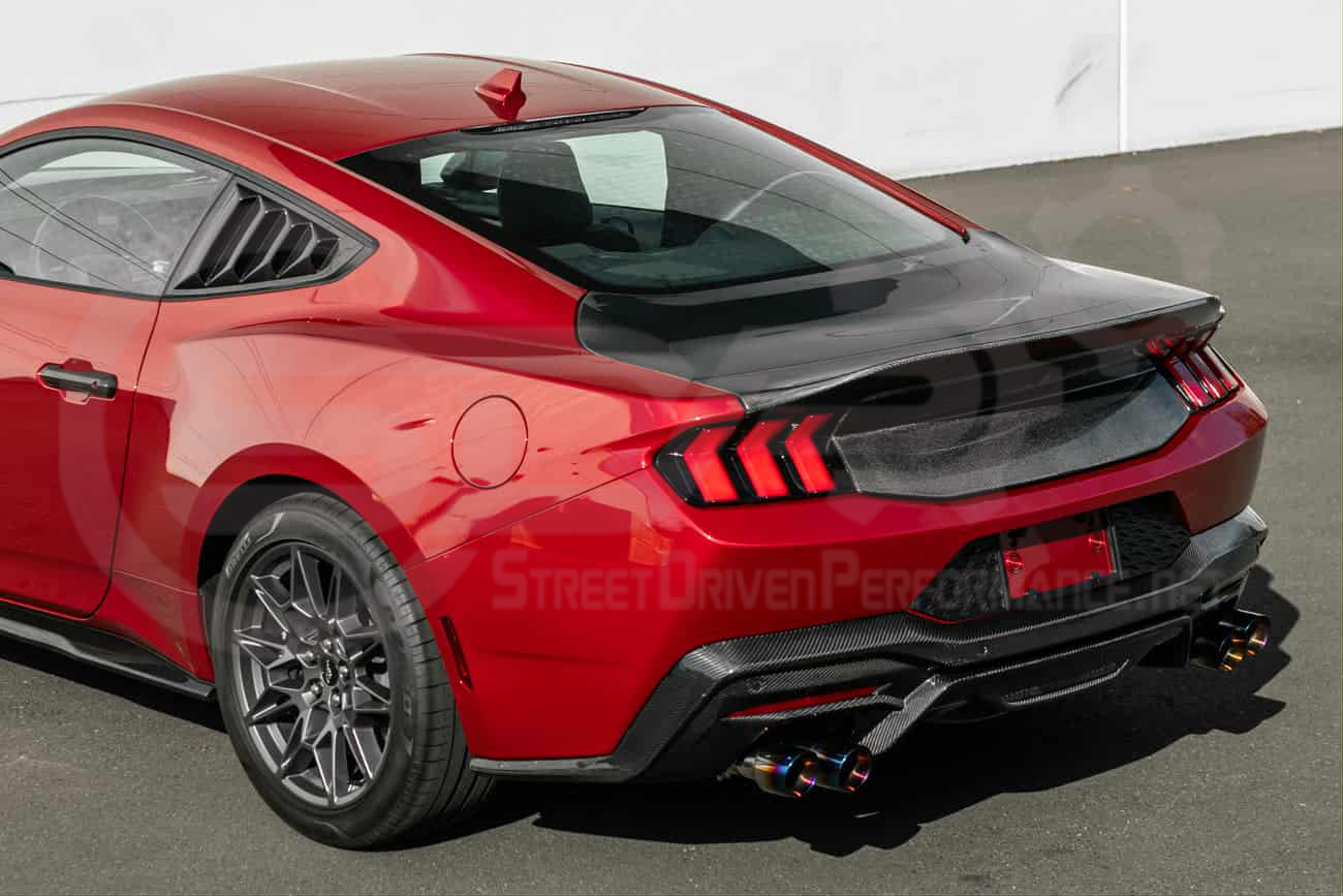 2024-UP FORD MUSTANG S650 | SUPER SNAKE STYLE CARBON FIBER REAR TRUNK DECKLID WITH INTEGRATED SPOILER WING