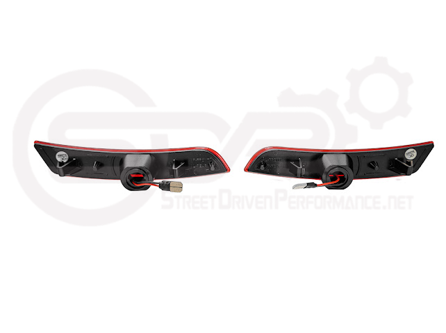 2016-2024 Chevrolet Camaro | Rear Bumper Side Marker Lens w/ Red LED Reflector Light Pair (Clear / Red / Smoke)