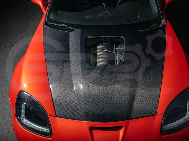 2005-2013 Chevrolet Corvette C6 | ZR1 Style Carbon Fiber Front Hood w/ Clear Window Insert