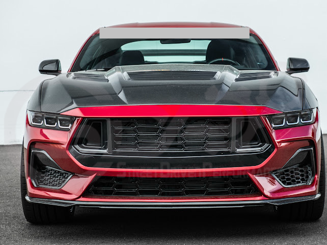 2024-Up Ford Mustang GT | DarkHorse Style CARBON FIBER Side Grille Air Intake Bezel Pair