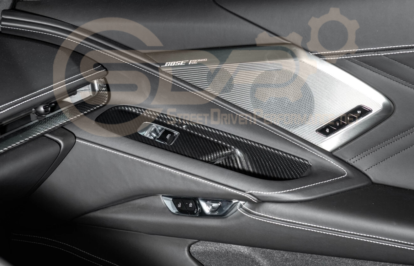 2020-Up Corvette C8 Coupe | CARBON FIBER Door Window Switch Control Panel Cover