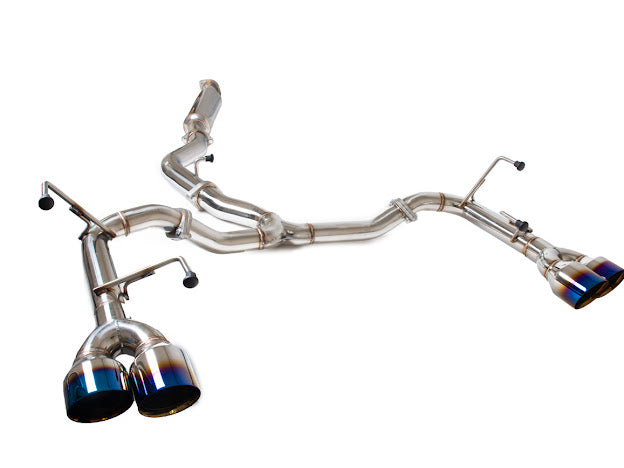2015-2021 SUBARU WRX STI | MUFFLER DELETE QUAD TIPS CAT-BACK EXHAUST WITH BURNT BLUE TIPS