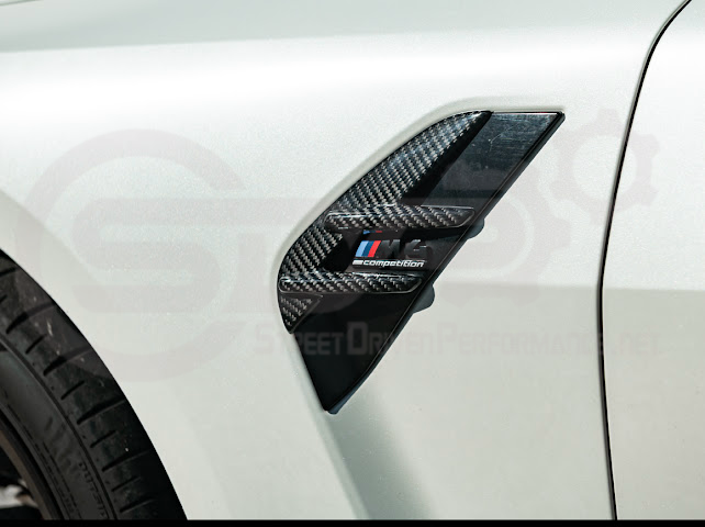 2021-UP BMW G82 G83 M4 | FACTORY REPLACEMENT CARBON FIBER SIDE FENDER VENT TRIM COVERS PAIR