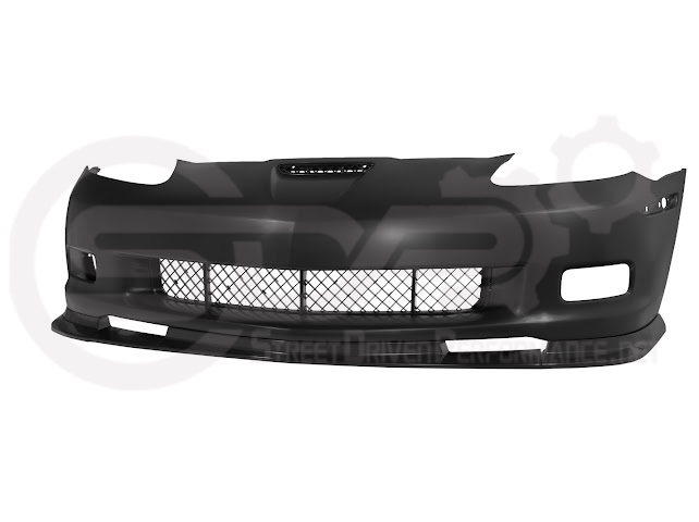 2005-2013 CHEVROLET CORVETTE C6 BASE | C6 ZR1 STYLE PRIMER BLACK FULL FRONT BUMPER CONVERSION KIT (Copy)