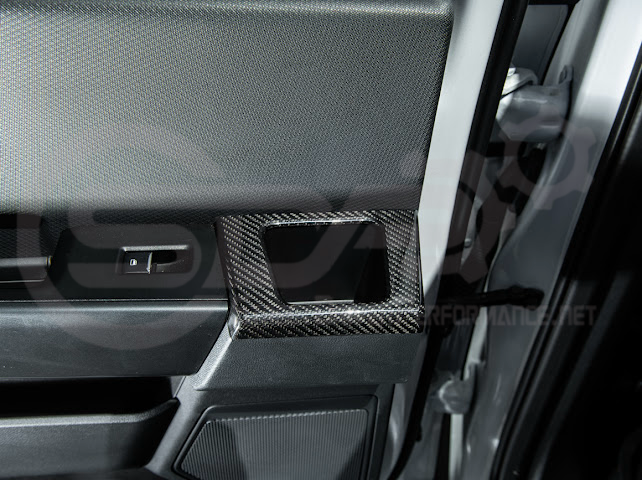 2021-UP FORD F-150 | FACTORY STYLE CARBON FIBER REAR DOOR TRIM ARMREST CUP HOLDER PANEL COVER