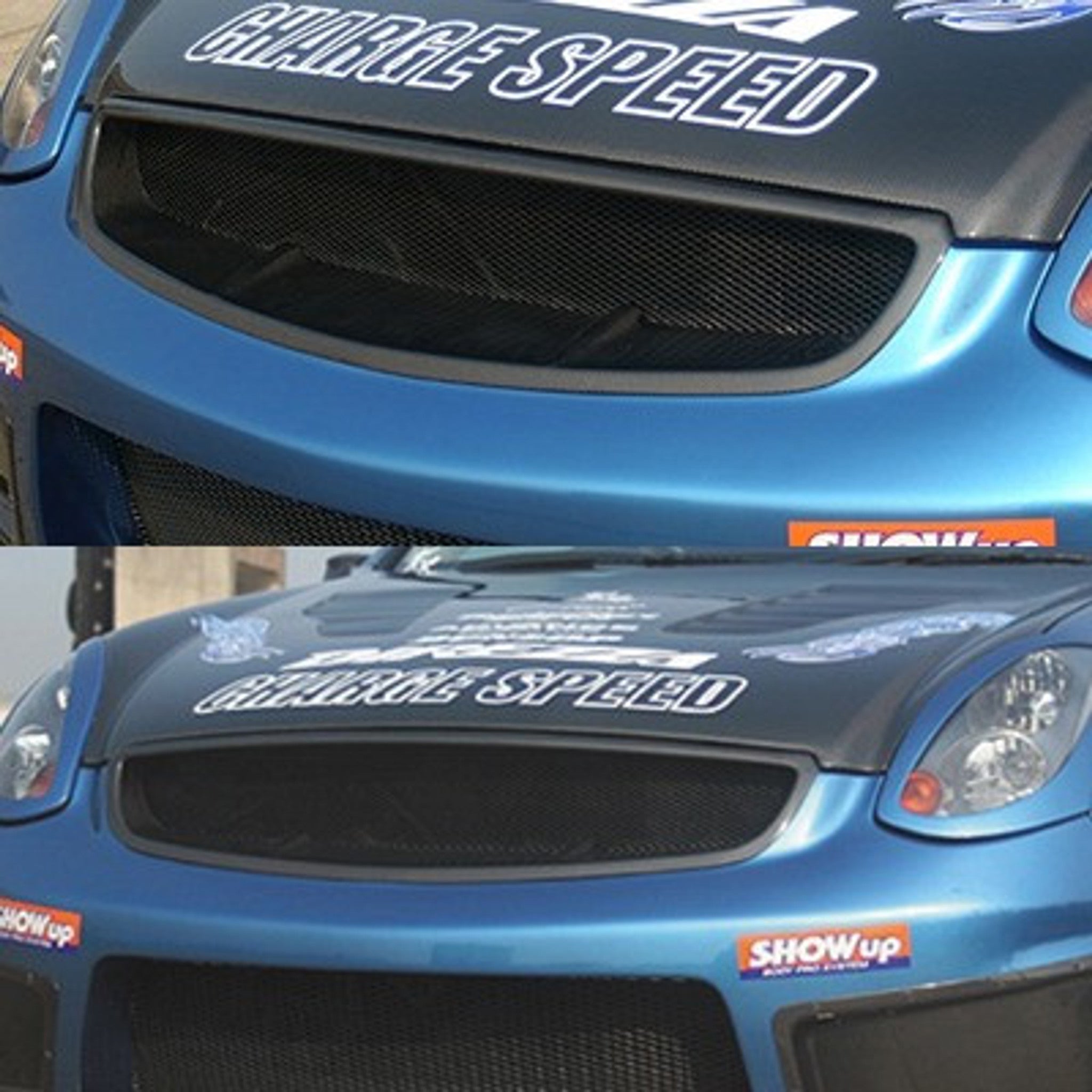 Charge Speed 2003-2007 Infiniti G-35 Coupe Carbon Set includes Grill Cowl, Center Cowl Cover, Bumper Under Cowl For Charge Speed Front Bumper