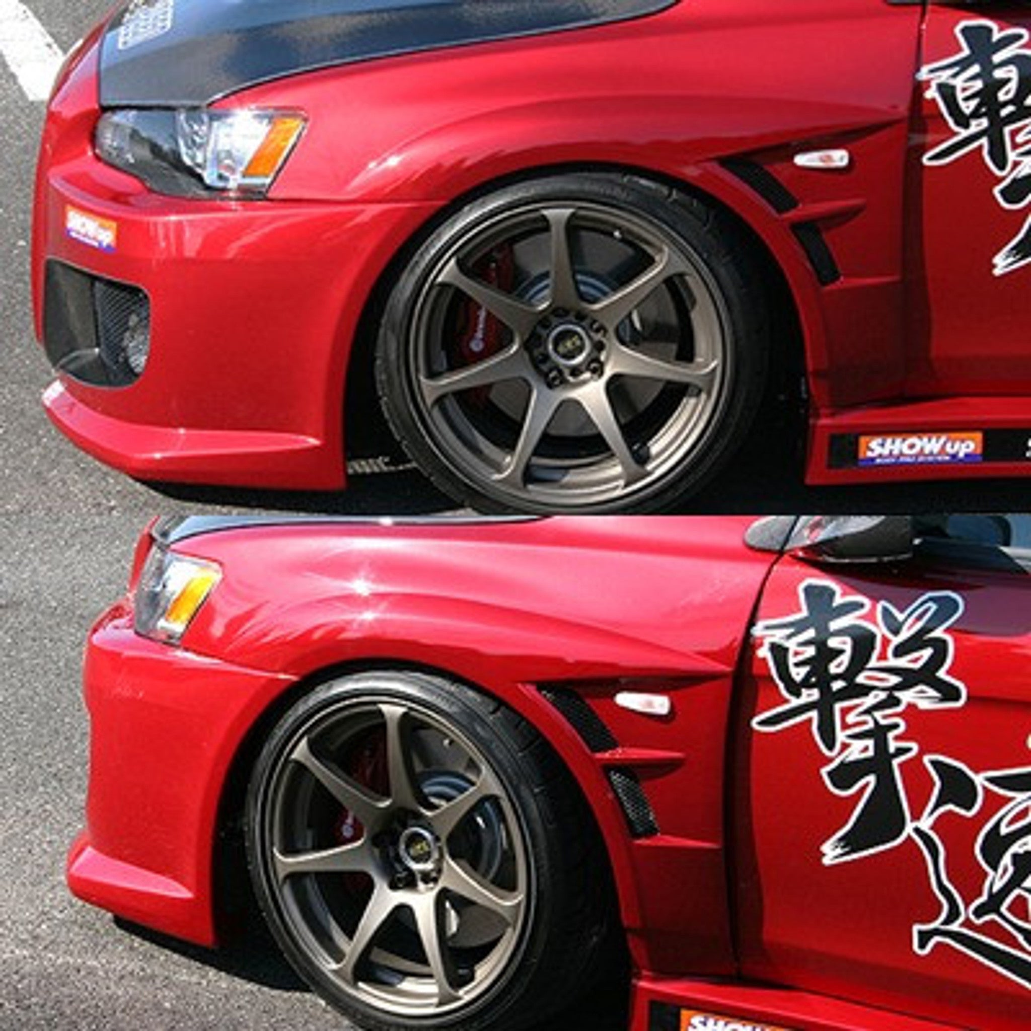 Charge Speed 2008-2017 Mitsubishi Lancer Evo X 20MM D-1 Style Wide Front Fenders FRP
