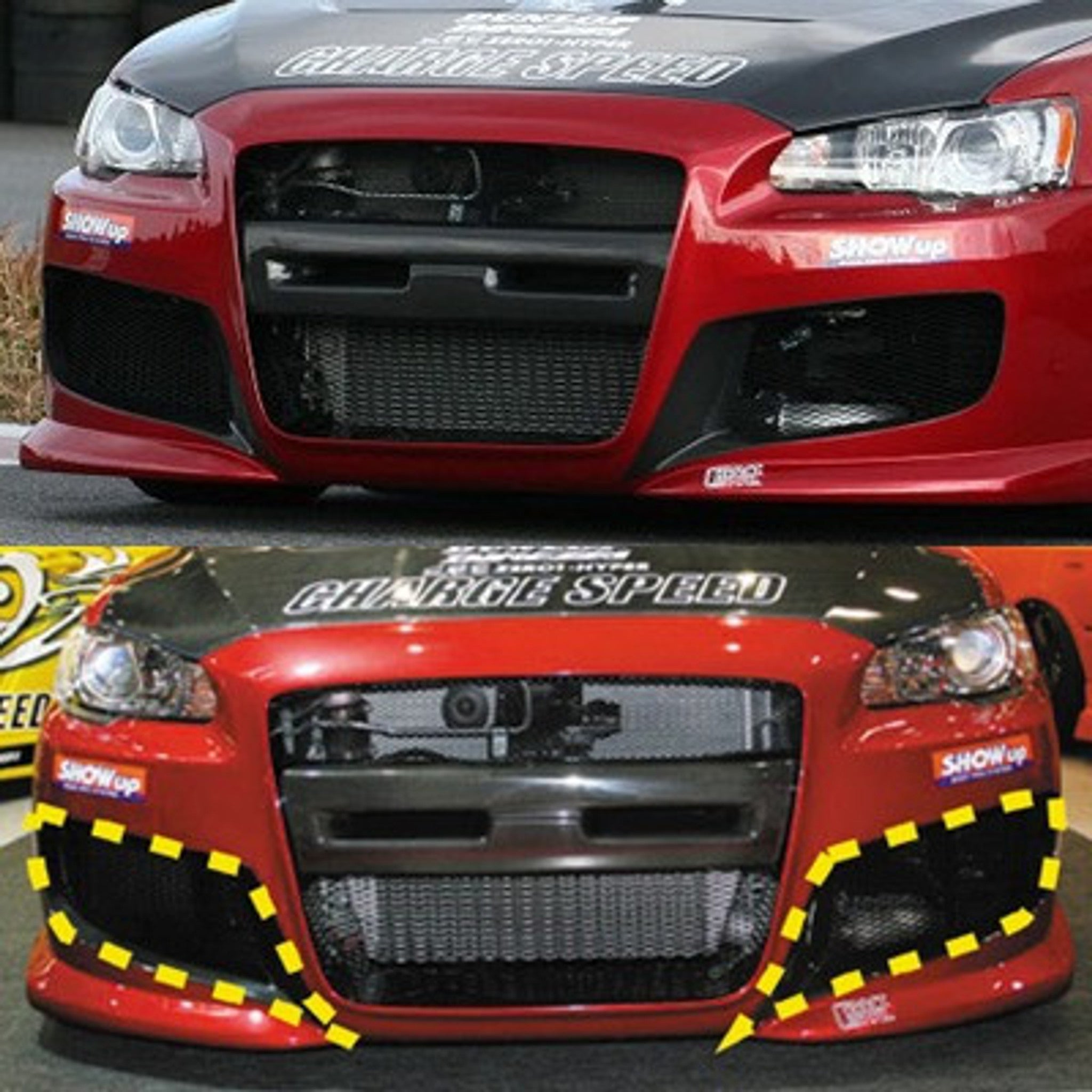 Charge Speed 2008-2017 Mitsubishi Lancer/ Lancer EX/ Ralliart/ Sportback/ Evo X Side Duct Cowl Carbon for Charge Speed Type-1 Bumper ONLY