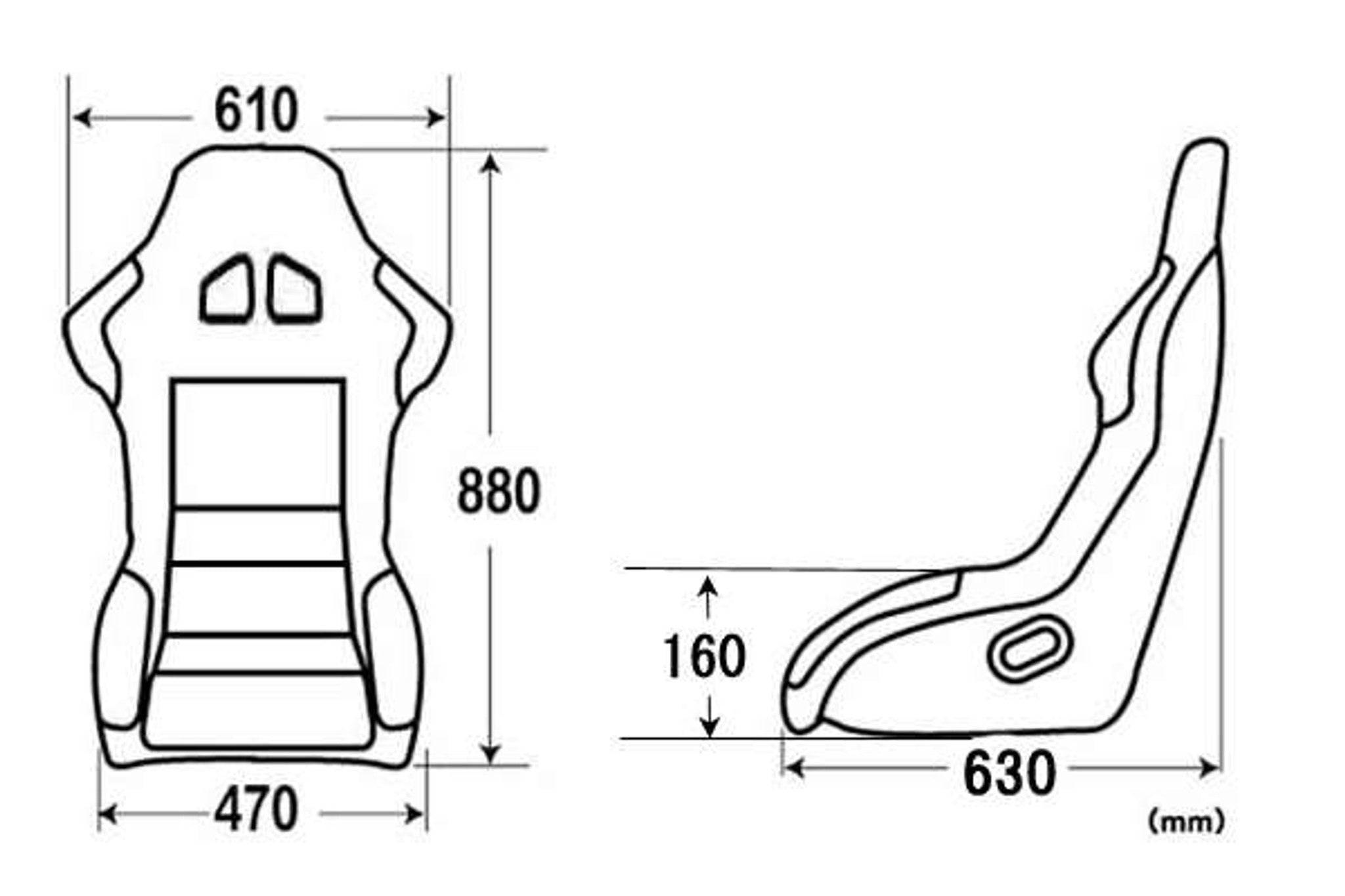 Charge Speed Bucket Racing Seat Shark Type Carbon Red