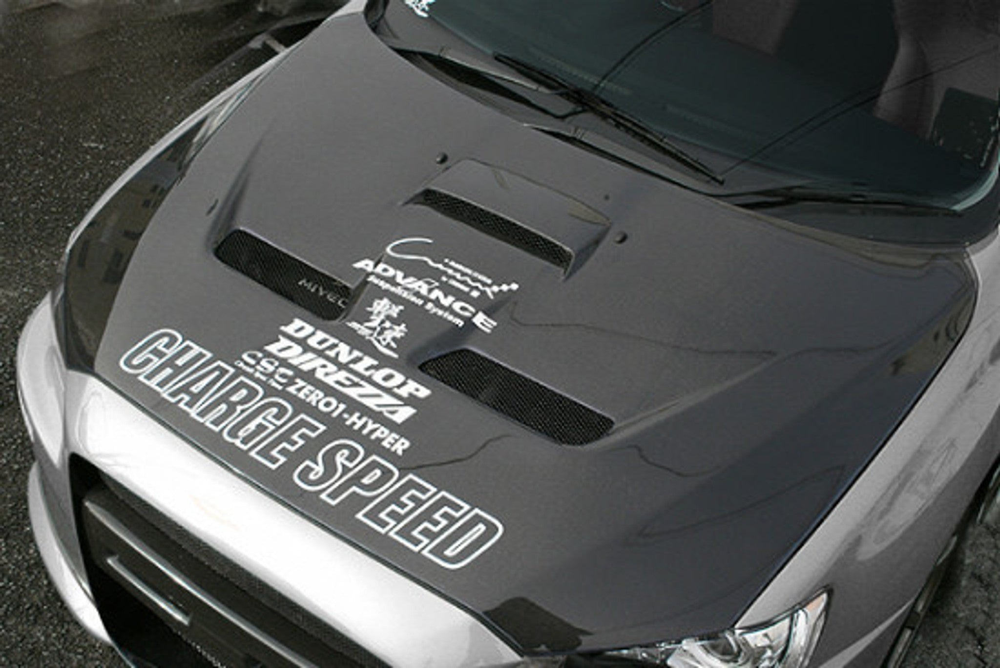 Charge Speed 2008-2017 Mitsubishi Lancer/ Lancer EX/ Ralliart/ Sportback/ EvoX Type-1 Vented Carbon Hood