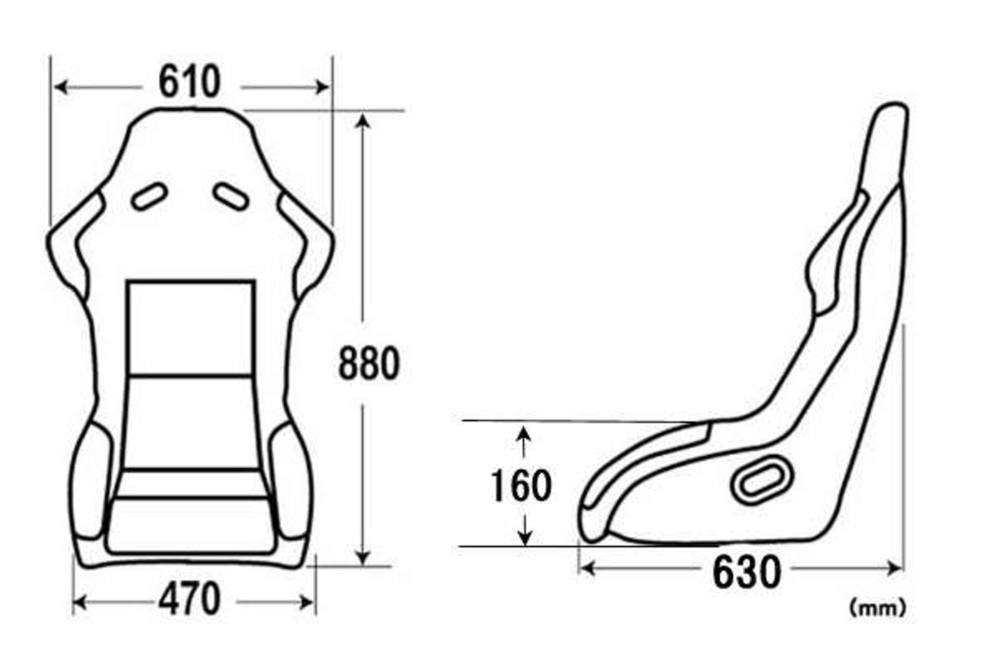 Charge Speed Bucket Racing Seat Sport Type FRP Red