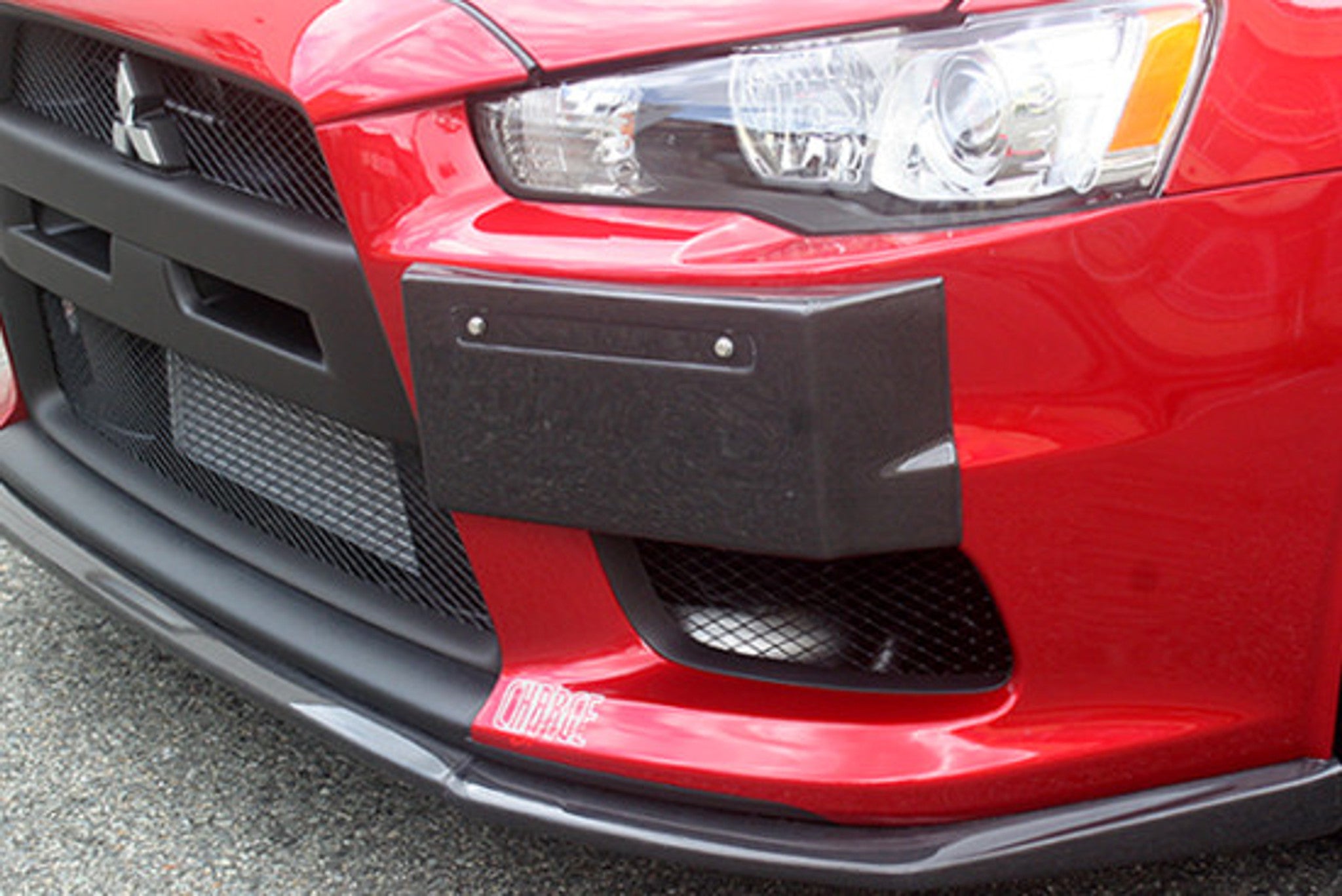 Charge Speed 2008-2017 Mitsubishi Lancer Evo X JDM Front License Plate Garnish Cowl Carbon