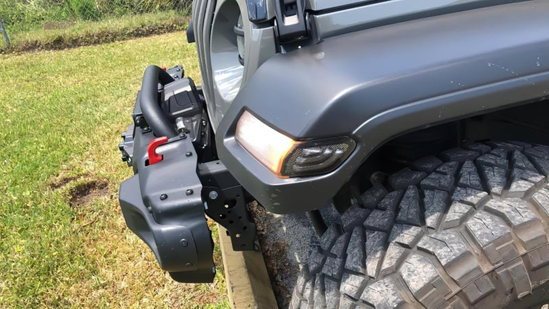 Oracle Lighting Jeep Wrangler JL smoked lens LED front sidemarker light strip with smoked lens and bright LED illumination.