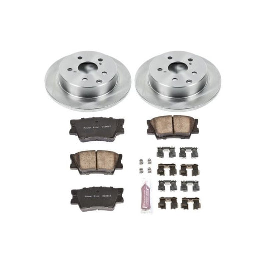 PowerStop OE rear brake kit for Lexus HS250h, includes brake rotors and pads, designed for reliable stopping performance.
