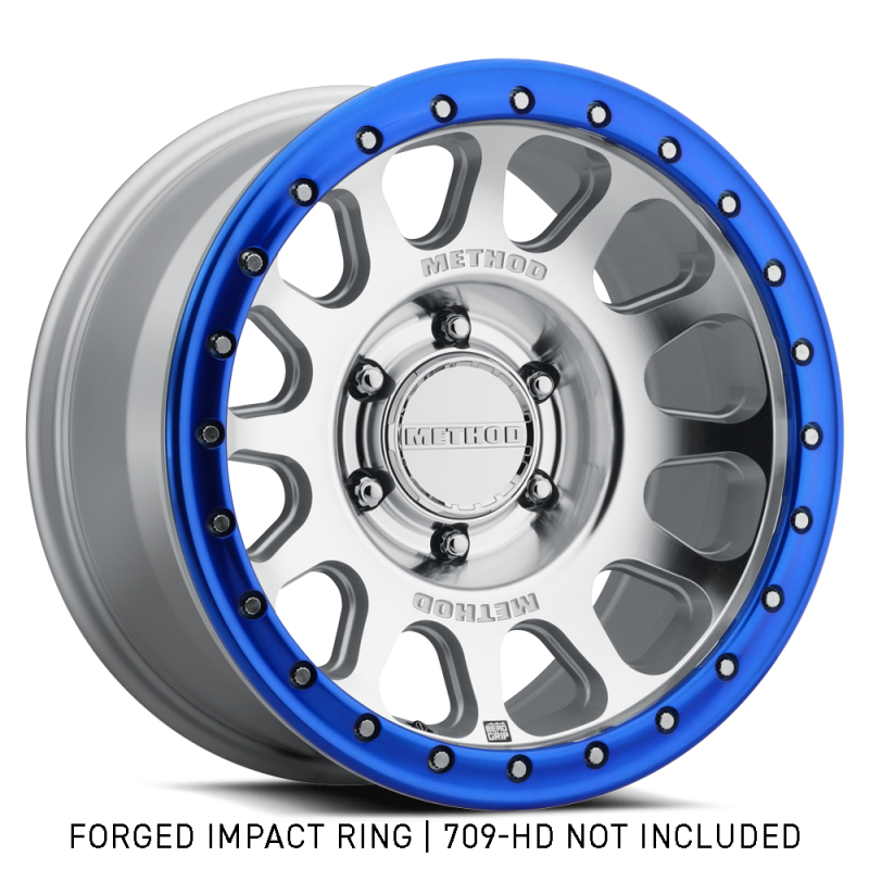 Blue Method Beadlock Ring for 17-inch forged wheels, Style 1, wheel accessory by Method Wheels.