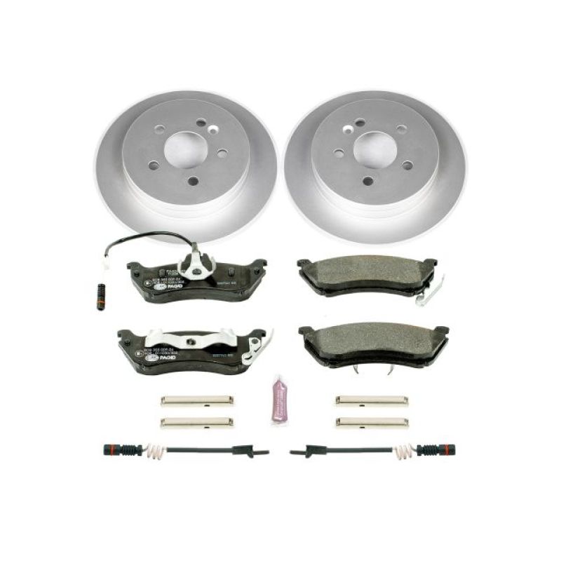 PowerStop rear Euro-Stop brake kit for Mercedes-Benz ML320 1998-2003, OE brake kit with rotors and pads.