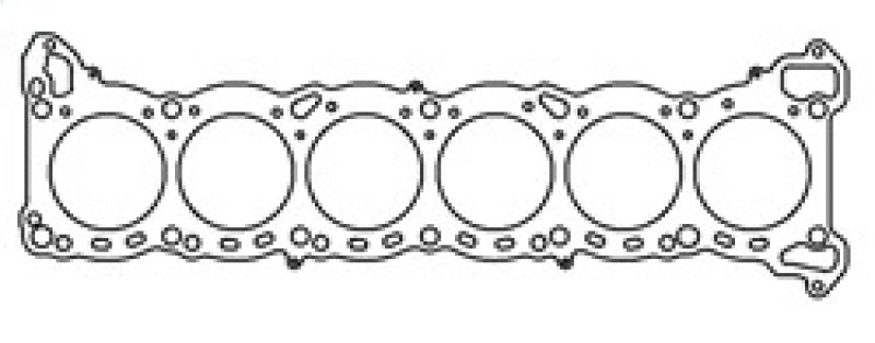 Cometic Nissan RB-25 6-cylinder 86mm MLS-5 head gasket, featuring multi-layer steel construction, for automotive engine sealing.