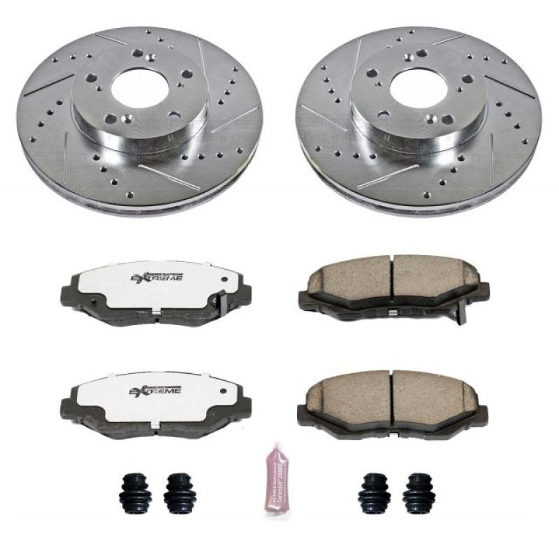 PowerStop 14-15 Acura ILX Z26 Street Warrior front brake kit with performance brake rotors and pads for enhanced stopping power.