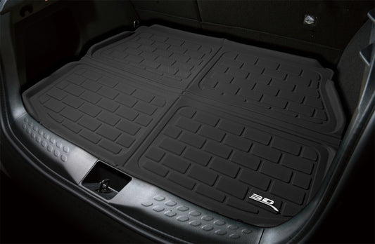 Black 3D MAXpider rubber cargo liner for Volvo S80 (2007-2016), designed to protect the trunk area with custom fit and durable material.