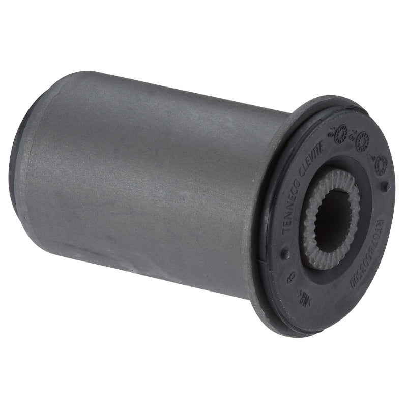 Moog Chevrolet Silverado 1500 rear leaf spring bushing, automotive suspension part, black rubber component for rear leaf springs.