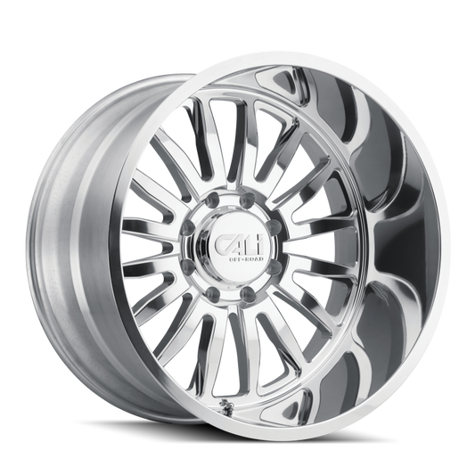 Polished Cali Off-Road cast wheel with 20x12 inch size, 6x139.7 bolt pattern, -51mm offset, and 106mm hub for off-road vehicles.