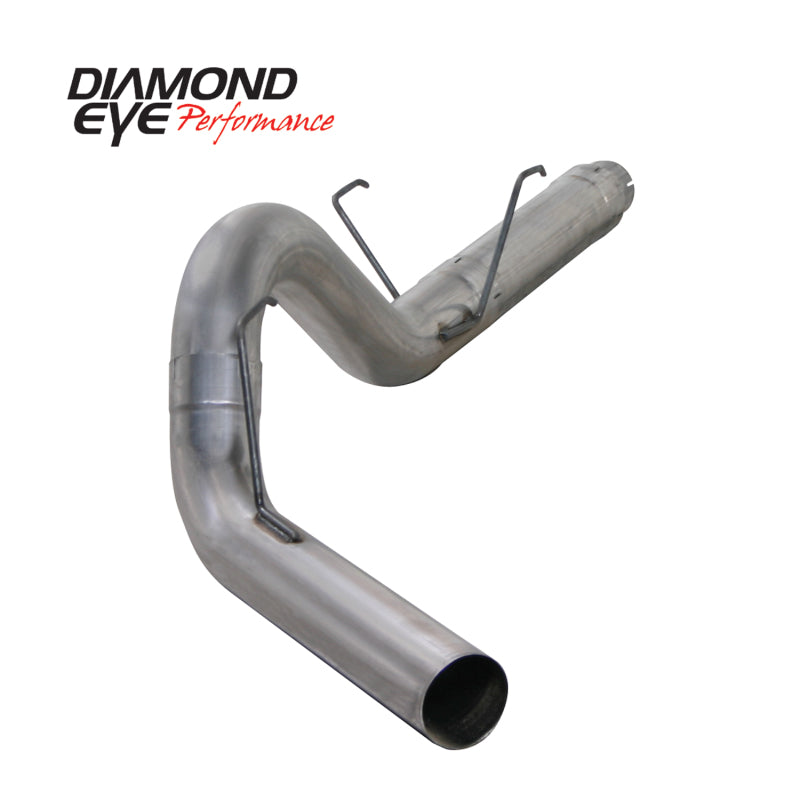 Diamond Eye Performance DPF back exhaust kit for 2007.5-2011 Cummins 6.7L trucks, featuring 44-inch by 13.5-inch dimensions.