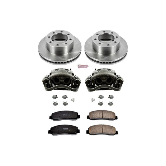 PowerStop OE front brake calipers for 2010-2011 Ford F-350 Super Duty with Autospecialty kit and calipers installed