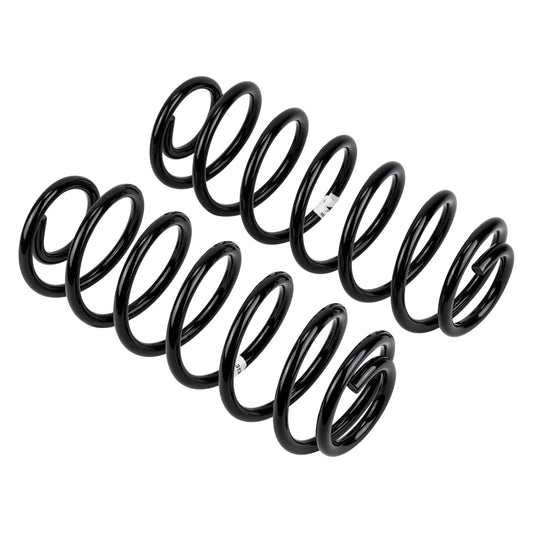 Old Man Emu ARB coil rear Jeep JL coilover spring showing detailed coil design and mounting points for off-road suspension.