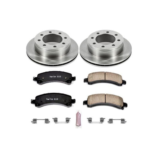 PowerStop OE brake kit for Chevrolet Express 2500 rear, includes brake rotors and pads, designed for durable stopping performance.
