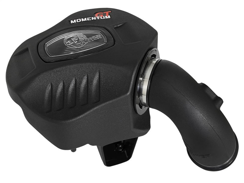 aFe POWER Momentum GT Pro Dry S cold air intake system installed in a 2016-2017 BMW 340i/ix with B58 engine, showing the intake components.