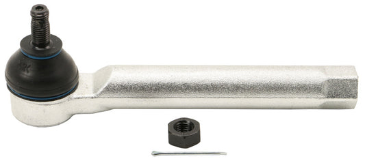 Moog front left outer tie rod for Honda Insight 2000-2006, close-up of the metal tie rod part with ball joint for steering linkage.