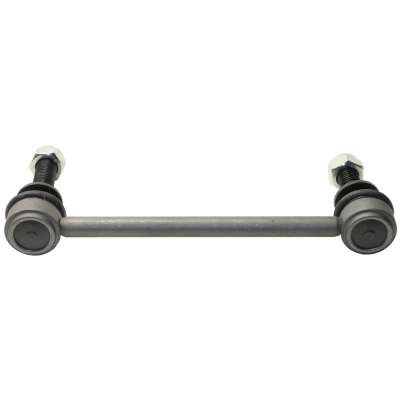 Moog Cadillac CTS 2008-2015 front sway bar endlink showing metal rod and bushings for suspension stability.