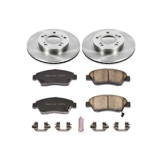 PowerStop OE brake kit for 2002-2006 Acura RSX front brakes, includes rotors and calipers for reliable stopping power.