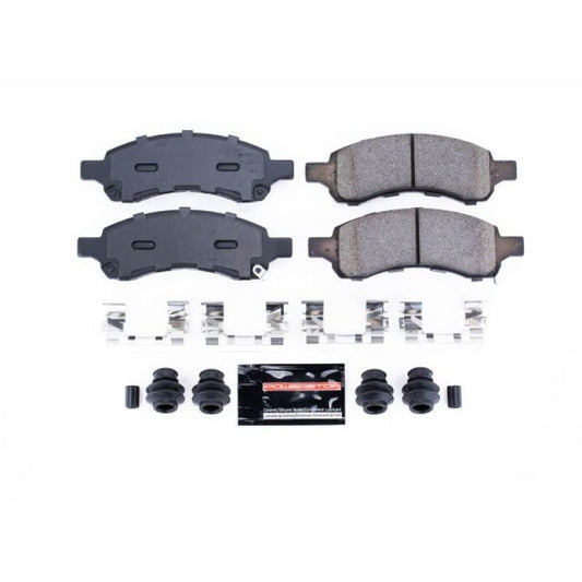 PowerStop Z23 Evolution Sport brake pads with hardware for 2006-2007 Buick Rainier front brake system, high-performance replacement.