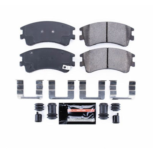 PowerStop Z23 Evolution Sport front brake pads for Mazda 6 (2003-2005) with hardware, designed for performance braking.