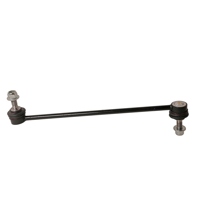 Moog Ford Transit Connect front sway bar endlink, automotive suspension part, showing metal link with mounting hardware.