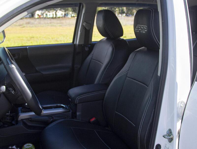 PRP 6-23 Toyota Tacoma Front Seat Covers (Pair) - Black/Navy Blue
