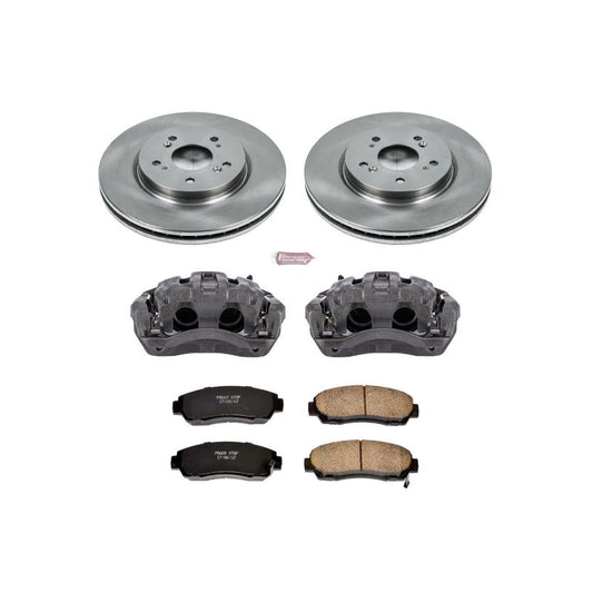 PowerStop OE front brake kit with calipers for Acura RDX 2007-2012, including brake rotors and calipers.
