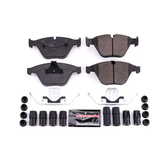 PowerStop Z23 Evolution Sport brake pads for BMW 328i front, performance brake pads with hardware included.