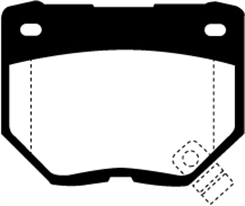 EBC Redstuff rear brake pads for Nissan Skyline R32 2.6 Twin Turbo GT-R, performance brake pads with red friction material.