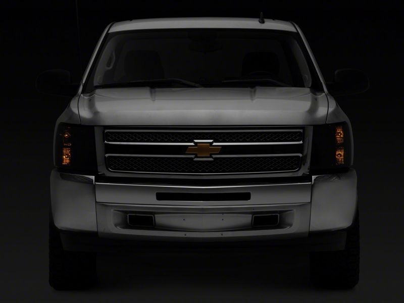 Raxiom 07-14 Chevrolet Silverado 1500 HD Axial OEM Rep Headlights- Chrome Housing- Smoked Lens