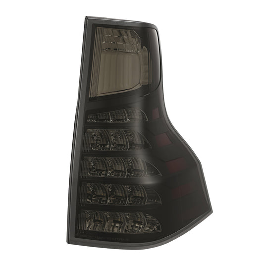 AlphaRex PRO-Series LED tail lights for Lexus GX470, smoke finish, featuring sleek, modern design and bright illumination.