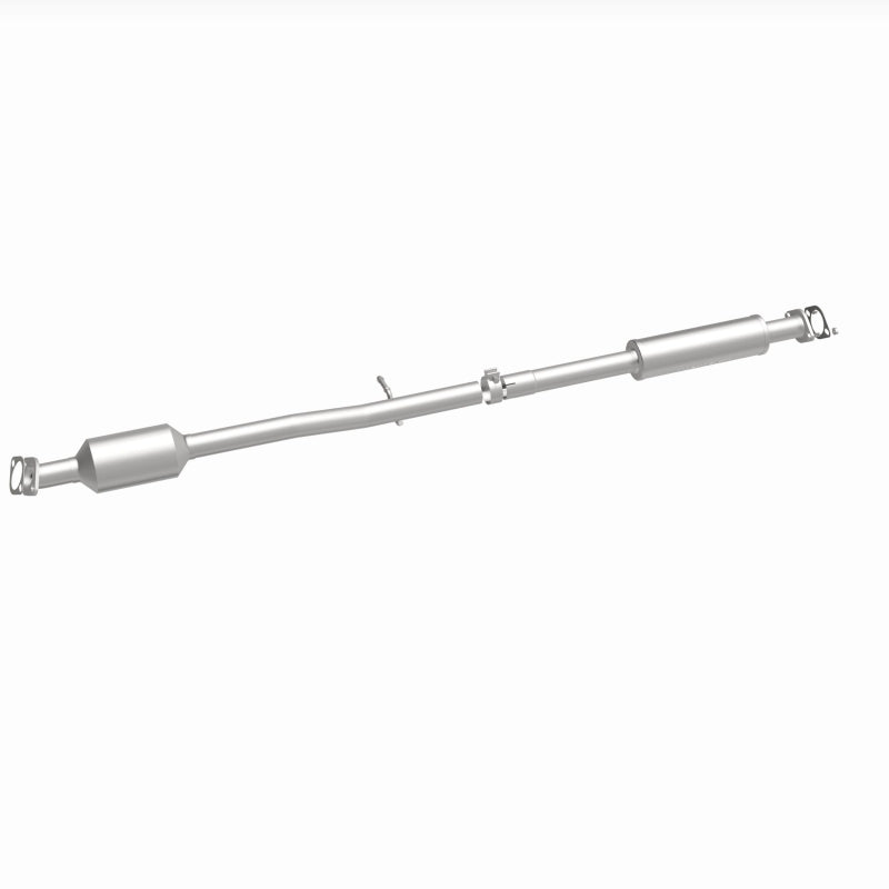 MagnaFlow direct fit catalytic converter for 2014-2015 Kia Sportage 2.4L engine, showing the metal construction and inlet/outlet pipes.