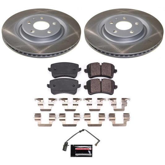 PowerStop rear semi-coated rotor kit for 2013-2014 Audi A8 Quattro brake upgrade with performance brake components.