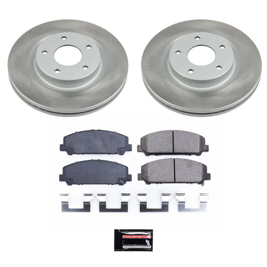 PowerStop Nissan Titan front semi-coated rotor kit featuring performance brake rotors for improved stopping power and durability.