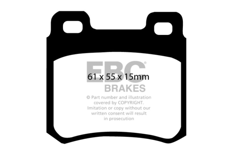 EBC Greenstuff rear brake pads for Mercedes-Benz C220 W202 1994-1995, high-performance brake pad set with green friction material